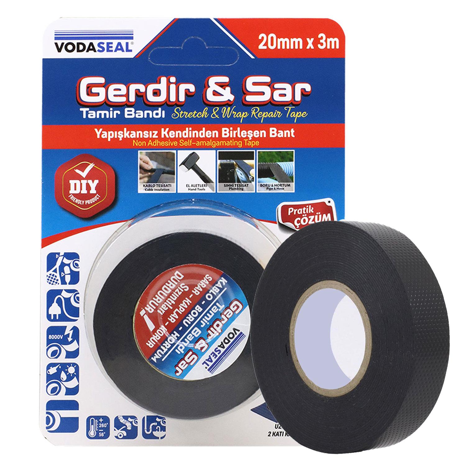 VODASEAL GERDIR & SAR TAMIR BANDI - 20 MM X 3 MT - SIYAH